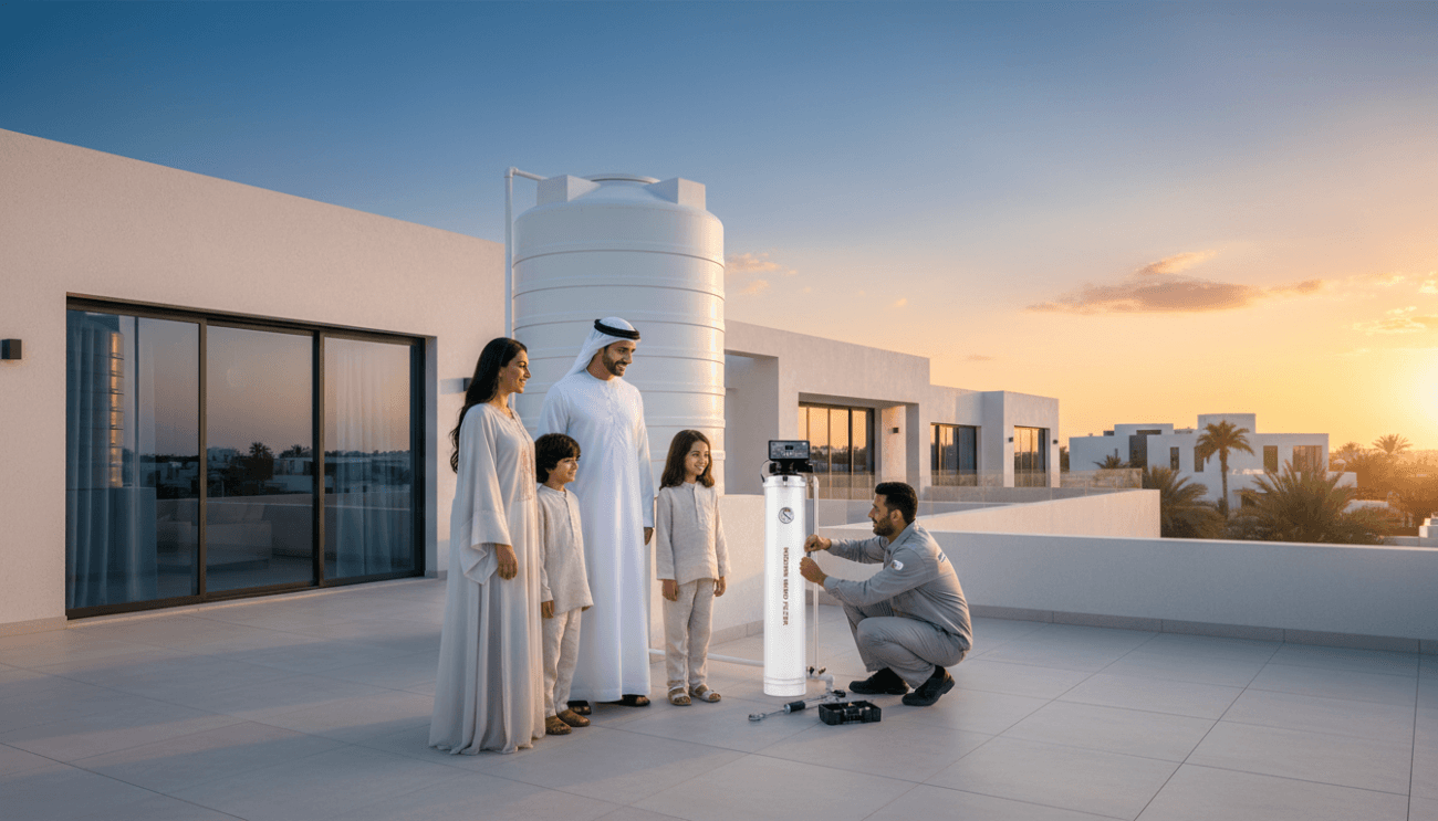 فلاتر مياه في أبوظبي | تركيب وصيانة سريعة 3 تركيب نظام فلتر مياه في منزل بأبوظبي بواسطة فني متخصص